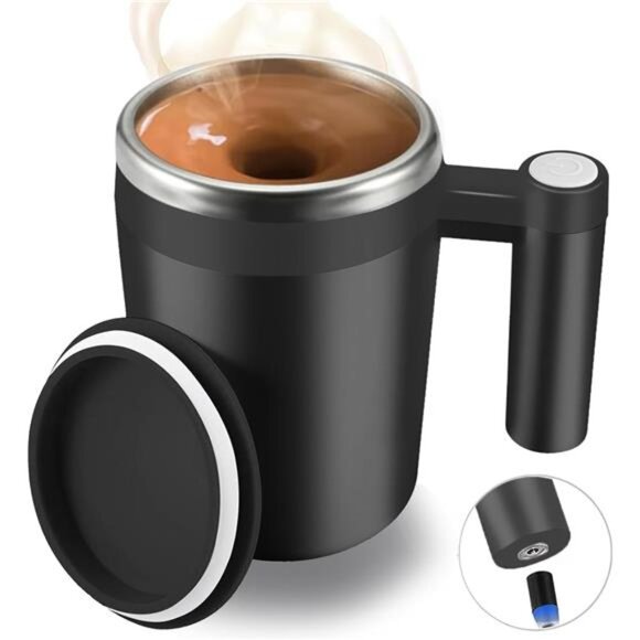 Self Stirring Mug,Rechargeable Auto Magnetic Coffee Mug with 2Pc Stir Bar - Picture 1 of 7